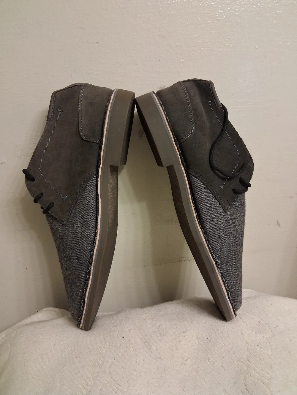 Men's Gray KENNETH COLE REACTION Herringbone Lace-Up Shoes size 11 M